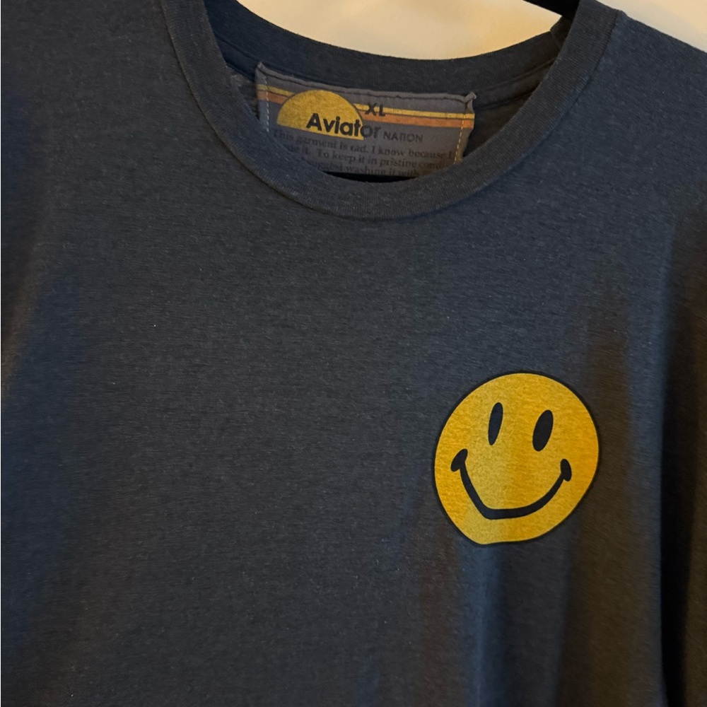 Aviator Nation Smiley Cropped Boyfriend Tee - Picture 3 of 4